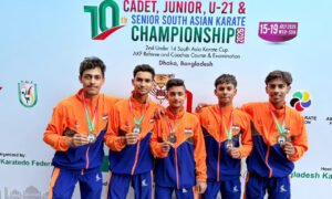 South Asian Karate Championship: लखनऊ के खिलाड़ियों का बांग्लादेश में जलवा, टीम काता में जीता Gold